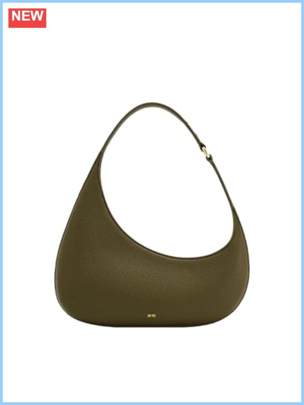 Vegan Leather Hobo Shoulder Bag Crescent Shape Slit Pocket